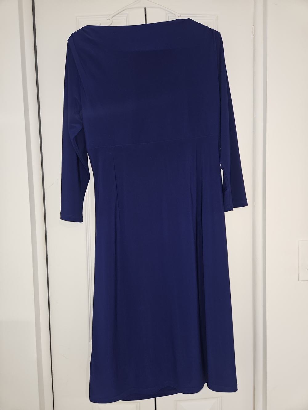 Lauren Ralph Lauren Deep Blue Long-Sleeve Midi Dress